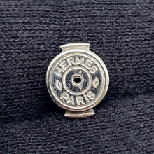 Load image into Gallery viewer, HERMES Cage Do Ash H Cube Earrings Light Blue Metal
