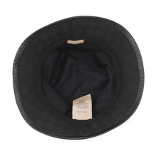 Load image into Gallery viewer, GUCCI GG Canvas bucket hat Size Size S (22.4&quot;) Black576587 Polyester68% Cotton16% Nylon16% Leather
