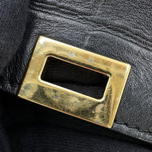 将图像加载到图库查看器中，CELINE Trapeze 2WAYBag Black Crocodile Embossed Leather Suede
