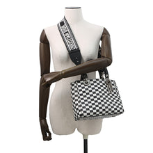 将图像加载到图库查看器中，Dior Lady&#39;s Dior Checkered 2-Way Bag White/Black Leather Size Medium
