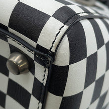 将图像加载到图库查看器中，Dior Lady&#39;s Dior Checkered 2-Way Bag White/Black Leather Size Medium
