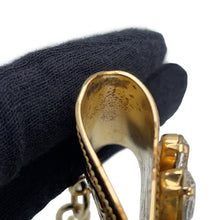 Load image into Gallery viewer, DOLCE&amp;GABBANA Ribbon motif Pendant Gold Metal Rhinestone Faux Pearl
