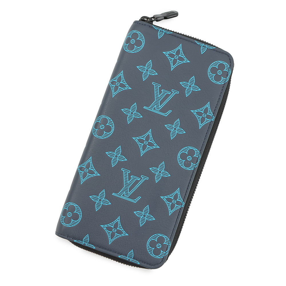 LOUIS VUITTON Zippy wallet Vertical NavyM82322 Monogram Shadow