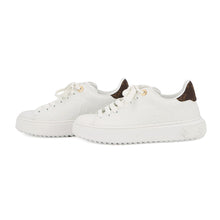 将图像加载到图库查看器中，LOUIS VUITTON Time Out Line Sneakers White/Brown1AAP6C Calf Leather Size 35.5
