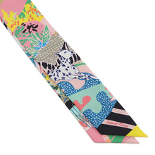 将图像加载到图库查看器中，HERMES Twilly &quot;Freely&quot; Henliberté Jaune Viff/Blue/Rouge Silk100%
