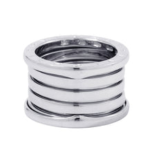 将图像加载到图库查看器中，BVLGARI B.Zero1 4-Band Ring Size 52/#12 18K White Gold
