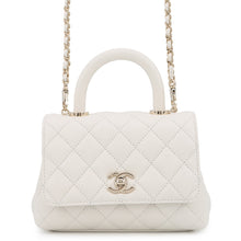 Load image into Gallery viewer, CHANEL Matelasse Coco Handle WhiteAS2215 Caviar Leather Size XXS

