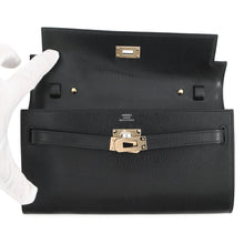 将图像加载到图库查看器中，HERMES Kelly wallet long to go Black Chevre Shamqila
