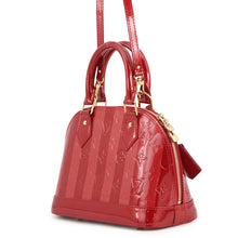 Load image into Gallery viewer, LOUIS VUITTON Alma VernisRayures Pomme D&#39;amour RayuresM91593 Monogram Vernis Leather Size BB
