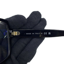 将图像加载到图库查看器中，CHANEL Square Shape Blue Light Cut Grass BlackA71520 Plastic Size 56□17 140
