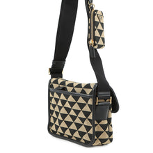 将图像加载到图库查看器中，PRADA Symbol Embroidery Shoulder Bag Beige/Black2VD034 Canvas Leather
