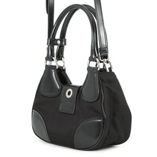 将图像加载到图库查看器中，PRADA Moon Re-Nylon 2way Handbag Black1BA381 Leather Nylon
