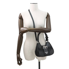 将图像加载到图库查看器中，PRADA Moon Re-Nylon 2way Handbag Black1BA381 Leather Nylon
