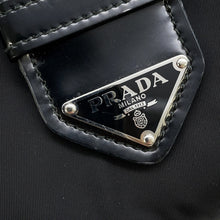 将图像加载到图库查看器中，PRADA Moon Re-Nylon 2way Handbag Black1BA381 Leather Nylon
