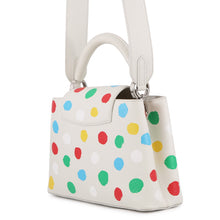 Load image into Gallery viewer, LOUIS VUITTON Capucines LVxYK White/MulticolorM21637 Taurillon Leather Painted Dot Size BB
