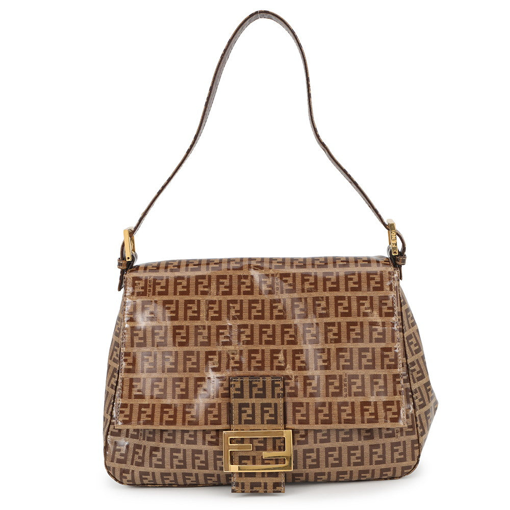 FENDI Mamma bucket Brown Patent Leather