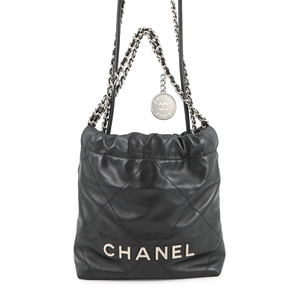 CHANEL CHANEL22 ChainShoulder Bag BlackAS3980 Shiny Calf Leather Size Mini