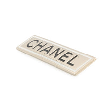 Load image into Gallery viewer, CHANEL Logo Brooch White/Black Metal

