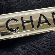 Load image into Gallery viewer, CHANEL Logo Brooch White/Black Metal
