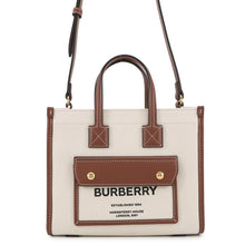 将图像加载到图库查看器中，BURBERRY Freya tote Natural/Tan80441431 Canvas Leather Size Mini

