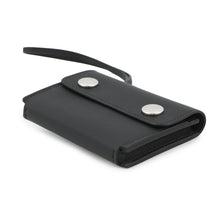 将图像加载到图库查看器中，HERMES HERMES Nap Card Case Black Swift Leather
