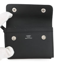 将图像加载到图库查看器中，HERMES HERMES Nap Card Case Black Swift Leather
