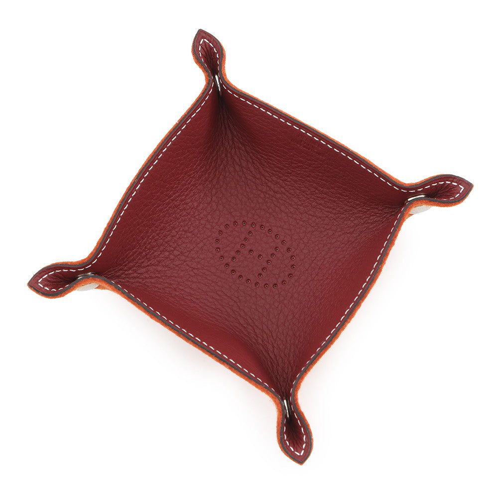 HERMES Videpoches Tray Orange/Rouge H Felt Taurillon Clemence Size Mini
