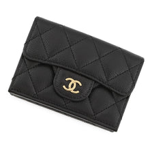 Load image into Gallery viewer, CHANEL Classic Small Flap Wallet Tri-fold Wallet BlackAP0230 Caviar Leather
