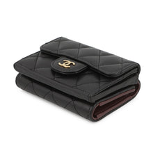 Load image into Gallery viewer, CHANEL Classic Small Flap Wallet Tri-fold Wallet BlackAP0230 Caviar Leather
