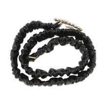 Load image into Gallery viewer, CHANEL CC Logo Belt Black Leather Rubber Gold Plated Rhinestone Size 75/30
