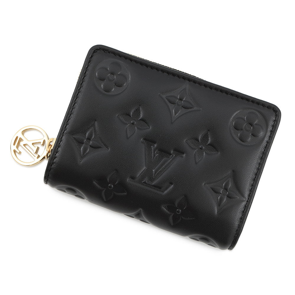 LOUIS VUITTON Portefeuille Lou NoirM81599 Lamb Leather/Monogram・Pattern