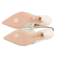 Load image into Gallery viewer, Dior Slingback Pumps Off-white Leather Canvas Size 39

