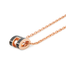 将图像加载到图库查看器中，HERMES Pop Ash Necklace Size Mini Black Metal Lacquer
