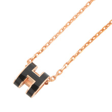 将图像加载到图库查看器中，HERMES Pop Ash Necklace Size Mini Black Metal Lacquer
