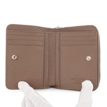 将图像加载到图库查看器中，SAINT LAURENT PARIS Rive Gauche Compact Zip Wallet Greige603081 Leather
