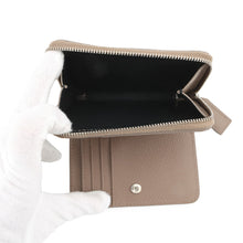 将图像加载到图库查看器中，SAINT LAURENT PARIS Rive Gauche Compact Zip Wallet Greige603081 Leather
