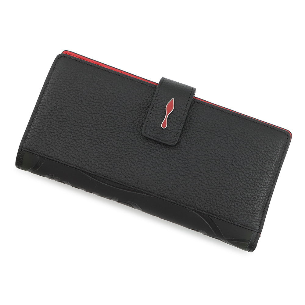 Christian Louboutin Paloma Bifold Wallet Long Clothes Black/Red3195086 Leather/Rubber