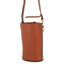 将图像加载到图库查看器中，LOEWE Anagram Gate Bucket Shoulder Bag Light Blue/Brown309.22BZ57 Leather
