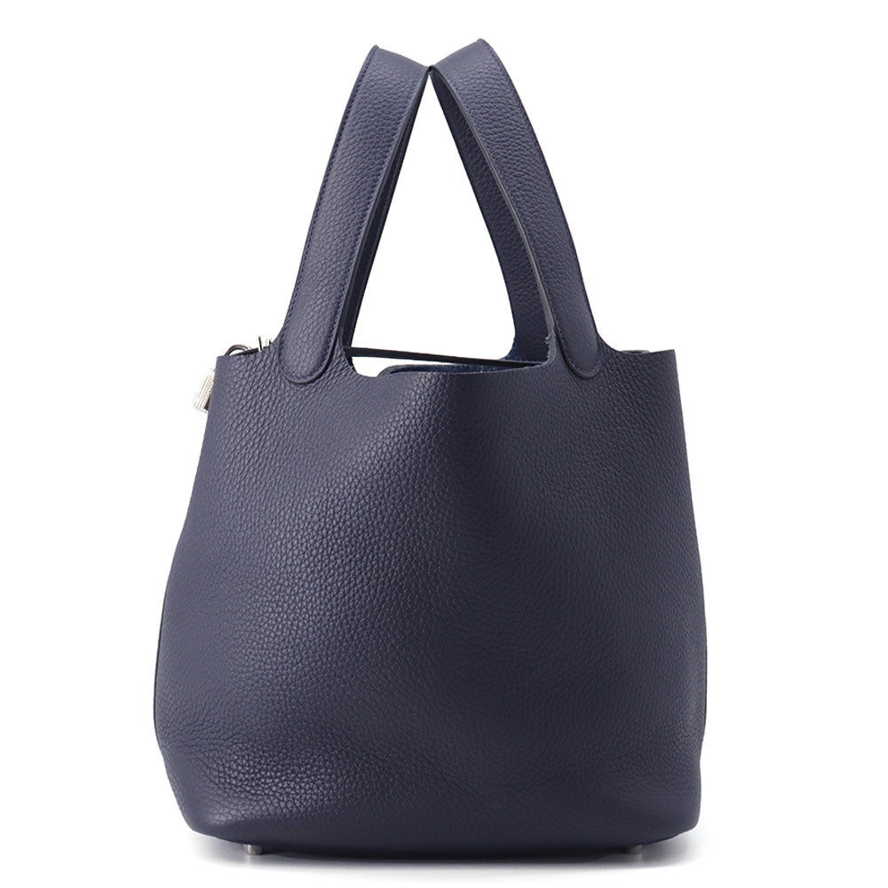 HERMES Picotin Lock Blue Nuit Taurillon Clemence Size MM