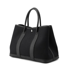 Load image into Gallery viewer, HERMES Garden Party Black Toile H Negonda Leather Size TPM
