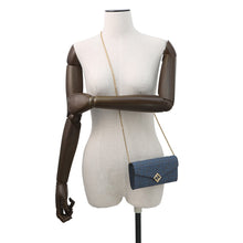 Load image into Gallery viewer, FENDI Zucca Pattern F is FENDI Chain Long Wallet Blue8M0365 Leather
