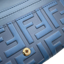 Load image into Gallery viewer, FENDI Zucca Pattern F is FENDI Chain Long Wallet Blue8M0365 Leather
