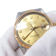 Load image into Gallery viewer, ROLEX Datejust W36mm Stainless Steel K18YG Champagne Dial16013
