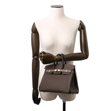 将图像加载到图库查看器中，HERMES Birkin tricolor Ecorce/Black/Etoupe Epsom Size 25
