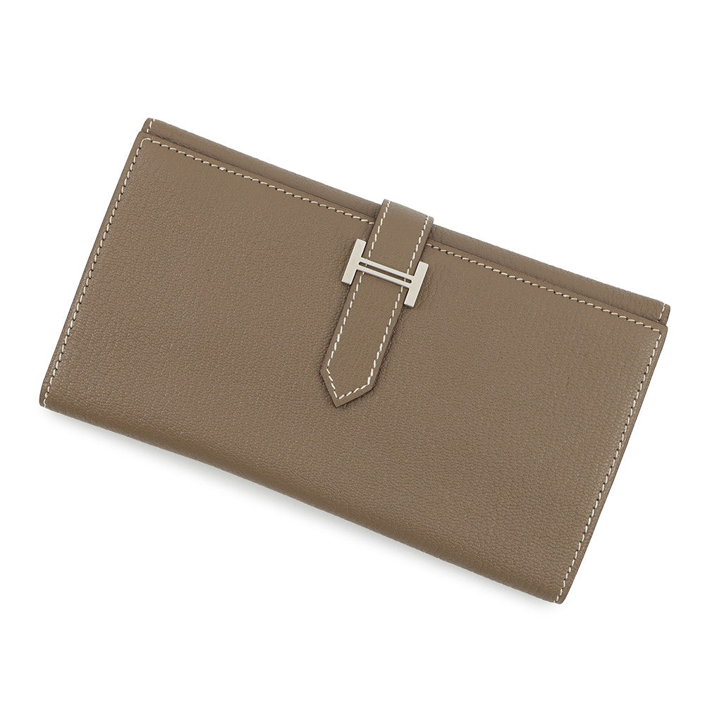 HERMES Bearn Dupri Etoupe Chevre Myzore Goatskin