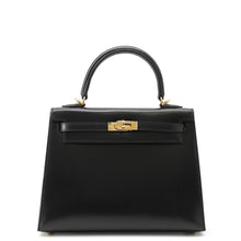 Load image into Gallery viewer, HERMES Kelly Sellier Black Box Calf Leather Size 25
