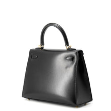 Load image into Gallery viewer, HERMES Kelly Sellier Black Box Calf Leather Size 25
