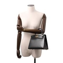 Load image into Gallery viewer, HERMES Kelly Sellier Black Box Calf Leather Size 25
