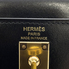 Load image into Gallery viewer, HERMES Kelly Sellier Black Box Calf Leather Size 25
