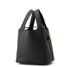 将图像加载到图库查看器中，HERMES Picotin Padlock Black Taurillon Clemence Size PM
